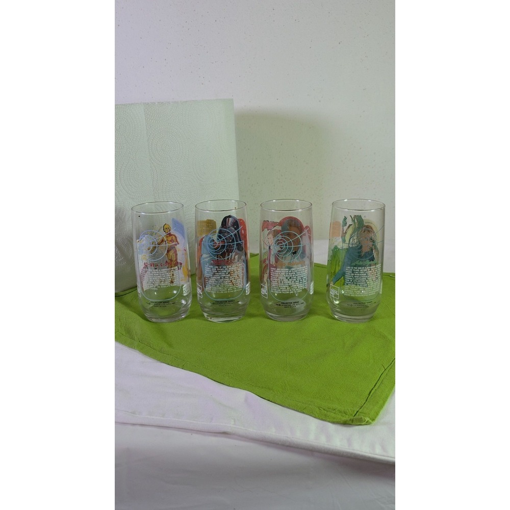 Star Wars Burger King Vintage 1980 Complete Set Of 4 Glasses Empire Strikes  A5